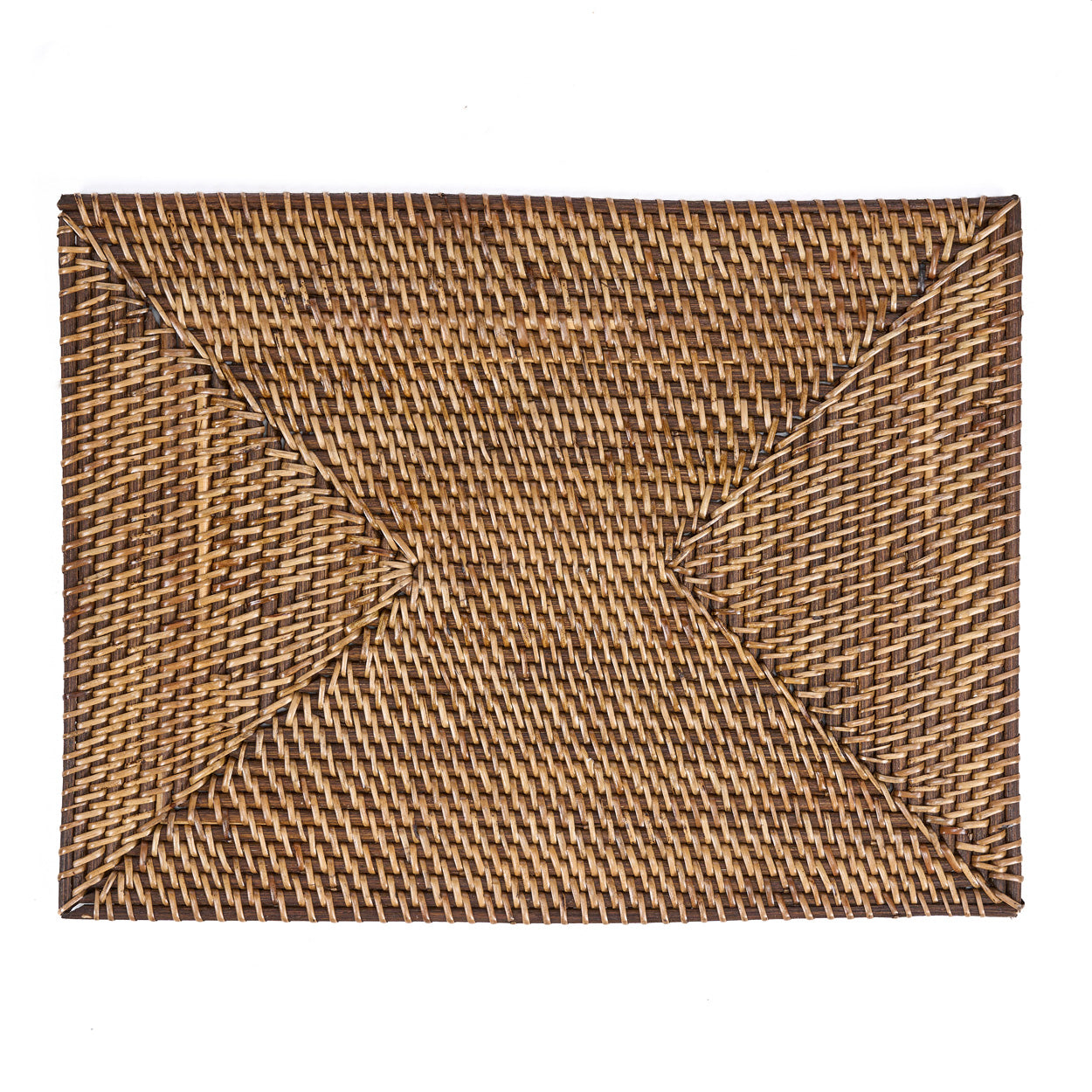 The Colonial Rectangular Placemat - Natural Brown – rattan placemat in natural brown – product view 2