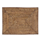The Colonial Rectangular Placemat - Natural Brown – rattan placemat in natural brown – product view 2
