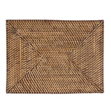 The Colonial Rectangular Placemat - Natural Brown – rattan placemat in natural brown – product view 2