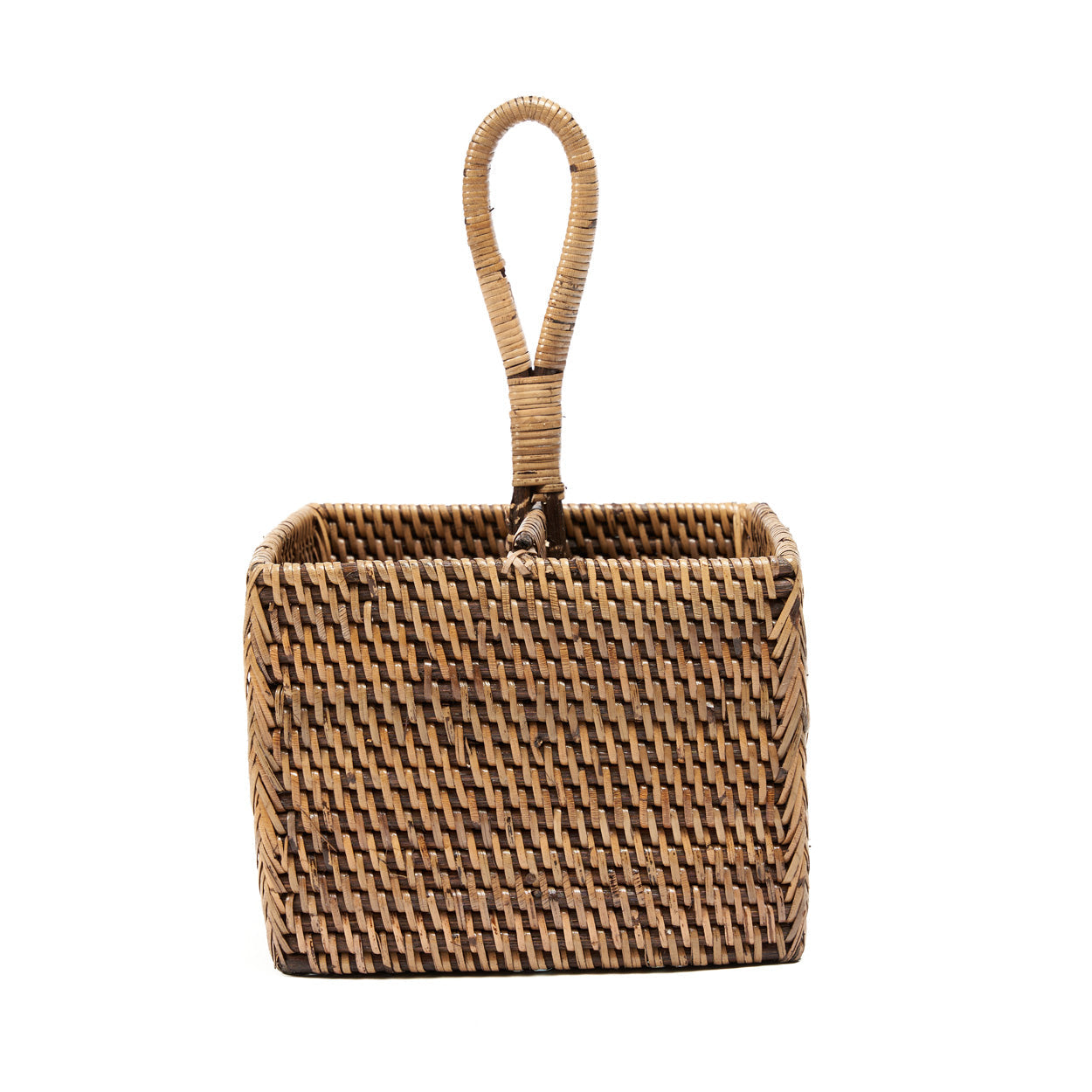 The Rattan Cutlery Caddy N°2 - Natural Brown in rattan — handmade luxury storage basket curated by Laiyahome — view 2
