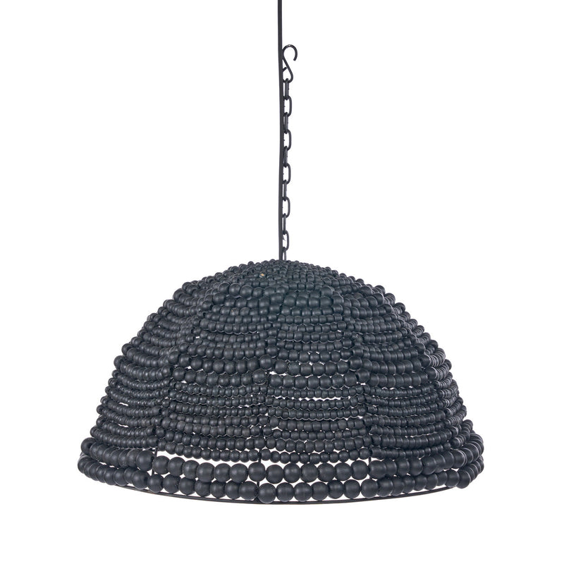 The Wooden Bead Dome Pendant - Black