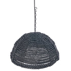 The Wooden Bead Dome Pendant - Black – iron pendant lamp in black – product view 2