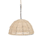 The Wooden Bead Dome Pendant - Natural – iron pendant lamp in natural – product view 1