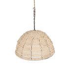 The Wooden Bead Dome Pendant - Natural – iron pendant lamp in natural – product view 2