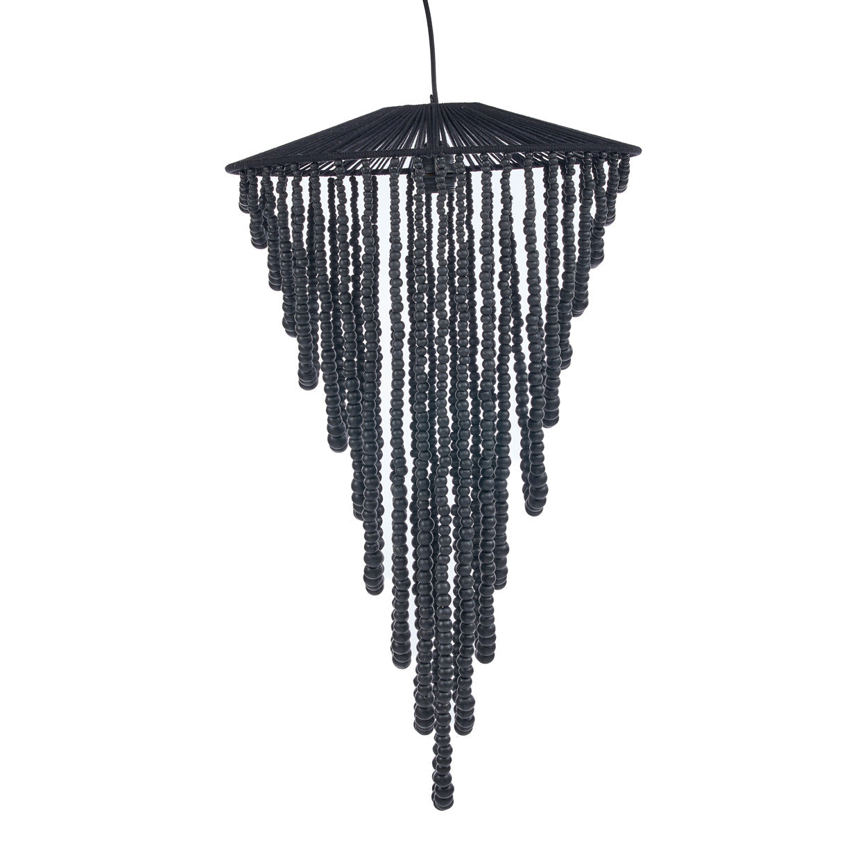 The Wooden Bead Chandelier - Black - L