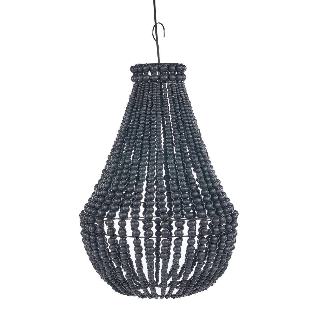 The Teardrop Chandelier - Black - M – iron ceiling light in black – product view 1