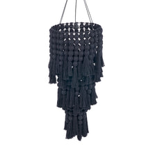 The Nomad Cotton Chandelier - Black - XL – cotton ceiling light in black – product view 2