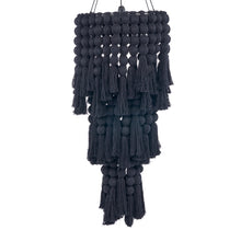 The Nomad Cotton Chandelier - Black - XL – cotton ceiling light in black – product view 1