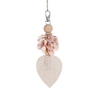 The Shiva Shell Keychain - Pink White – shell keychain in white – product view 1