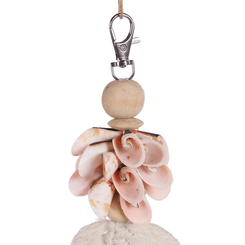Porta-chaves Concha de Shiva - Rosa e Branco