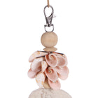 The Shiva Shell Keychain - Pink White – shell keychain in white – product view 2