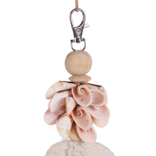 The Shiva Shell Keychain - Pink White – shell keychain in white – product view 2