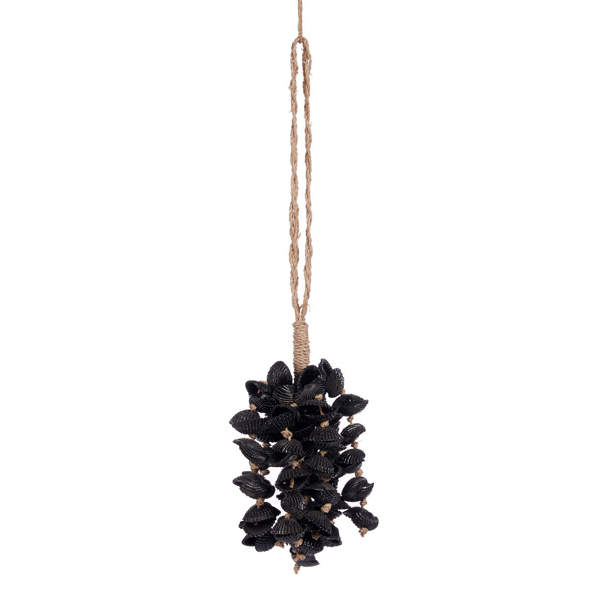 The Midnight Shell Tassel - Black – seagrass wall decoration in black – product view 1