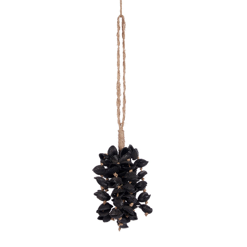 The Midnight Shell Tassel - Black – seagrass wall decoration in black – product view 1