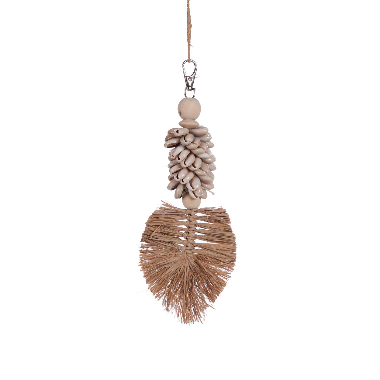 The Komodo Leaf Keychain - Natural – grass keychain in brown – product view 1