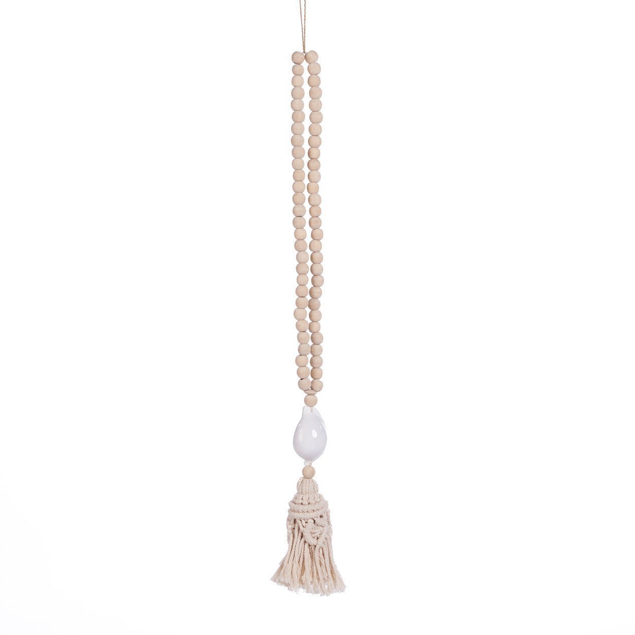 The Ocean Whisper Necklace - Natural White – wood necklace in white – product view 1