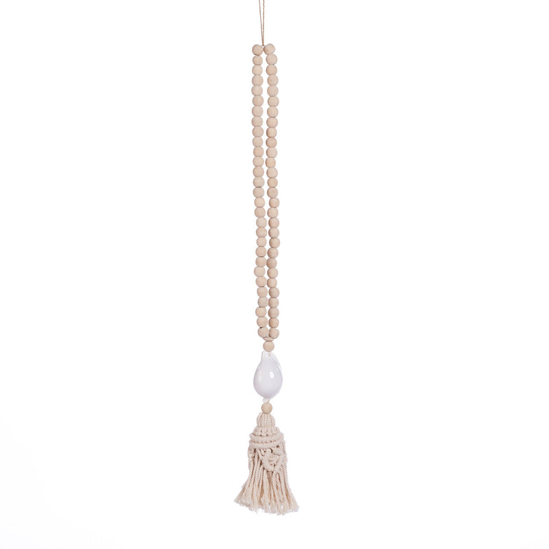 The Ocean Whisper Necklace - Natural White – wood necklace in white – product view 1