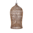 The Woven Bell Pendant - Dark Walnut - XL in bamboo — handmade luxury pendant lamp curated by Laiyahome