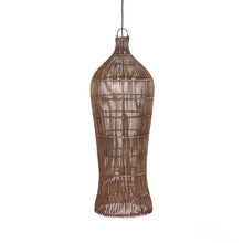 The Oasis Tower Pendant - Dark Walnut - XL – bamboo pendant lamp in dark walnut – product view 1