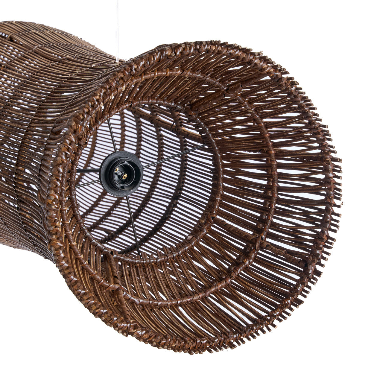 The Oasis Tower Pendant - Dark Walnut - XL – bamboo pendant lamp in dark walnut – product view 2
