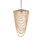 The Wooden Bead Chandelier - Natural - L – iron ceiling light in natural – product view 1