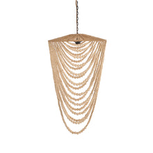 The Wooden Bead Chandelier - Natural - L – iron ceiling light in natural – product view 1