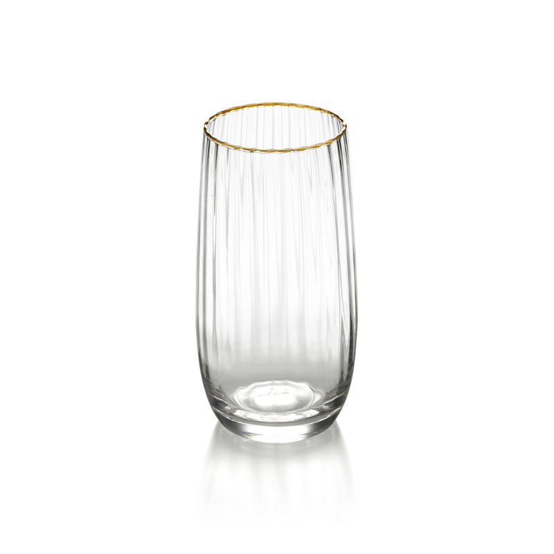 The Golden Rim Highball - Natural Gold in glass — handmade luxury longdrink glass curated by Laiyahome — view 2