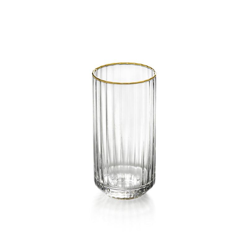 The Golden Sip Highball  - Natural Gold in glass — handmade luxury longdrink glass curated by Laiyahome — view 2