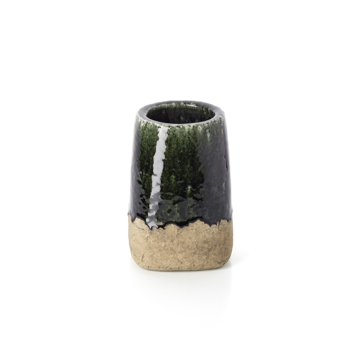 The Moss Conical Planter - Concrete Green - M in stoneware — handmade luxury planter curated by Laiyahome — view 2