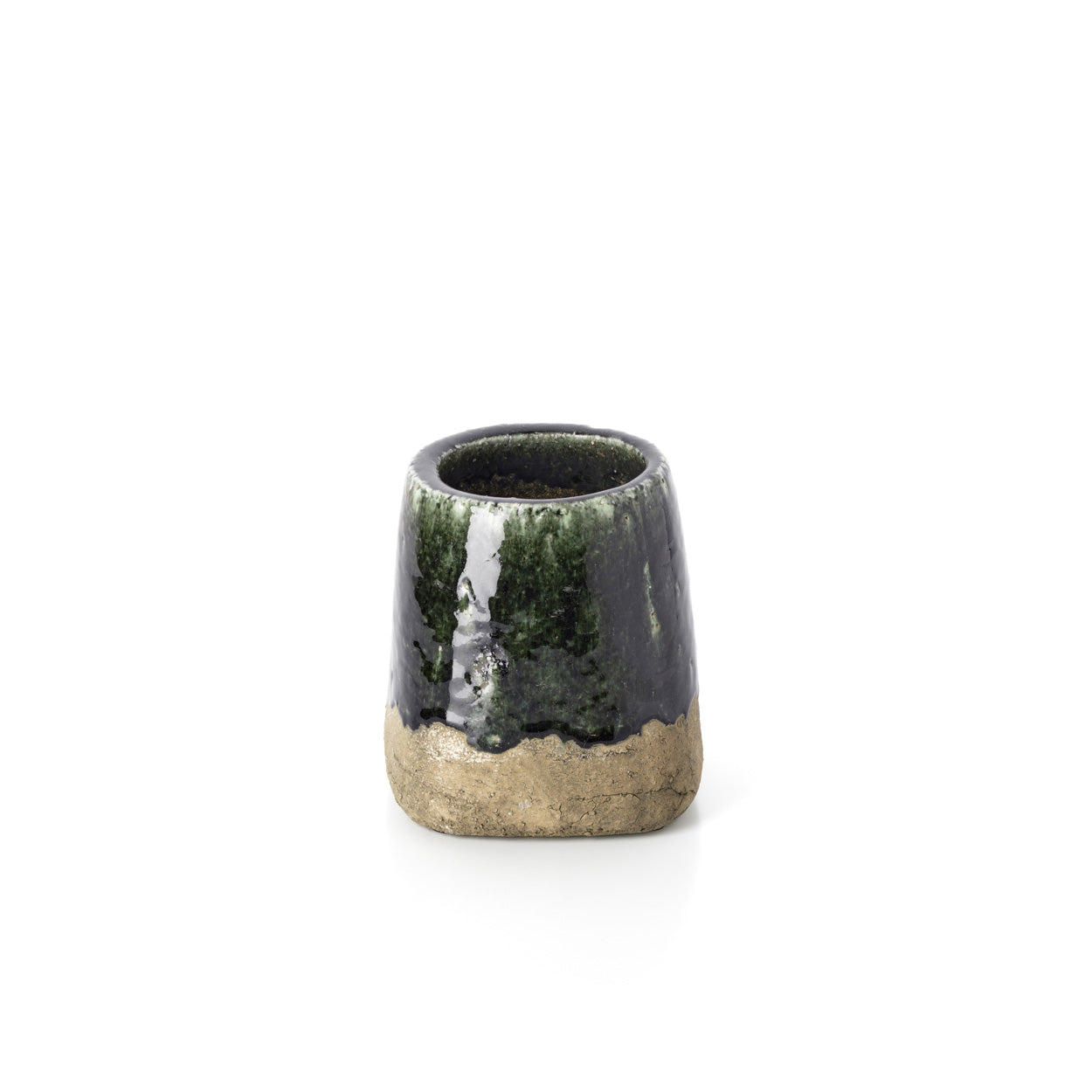 The Moss Conical Planter - Concrete Green - S in stoneware — handmade luxury planter curated by Laiyahome — view 2
