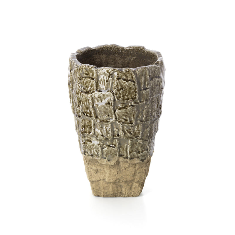 The Rock Texture Vase - Grey Stone - L in stoneware — handmade luxury vase curated by Laiyahome — view 2