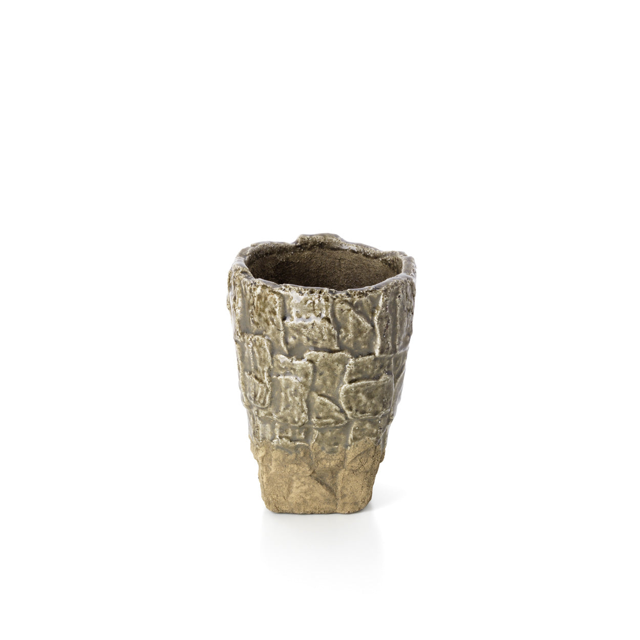 The Rock Texture Vase - Grey Stone - S in stoneware — handmade luxury vase curated by Laiyahome — view 2