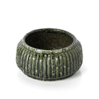 The Forest Ribbed Bowl Planter - Forest Green - Low in stoneware — handmade luxury bowl curated by Laiyahome — view 2