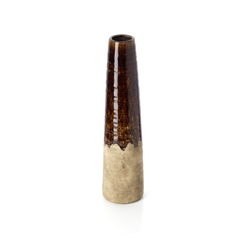 The Amber Cone Vase - Concrete Brown - L in stoneware — handmade luxury vase curated by Laiyahome — view 2