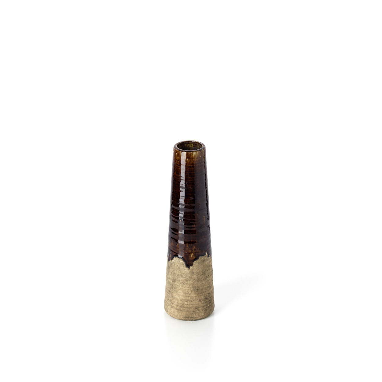 The Amber Cone Vase - Concrete Brown - S in stoneware — handmade luxury vase curated by Laiyahome — view 2