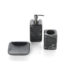 The Marble Tooth Brush Holder - Marine Black – marble toothbrush holder in marine black – product view 3