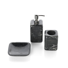 The Marble Tooth Brush Holder - Marine Black – marble toothbrush holder in marine black – product view 3