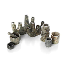 The Bidasar Marble Candle Holder - Green - Low – marble candle holder in green – product view 4