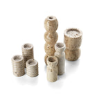 The Travertine Hourglass Candle Holder - Beige - M – travertine candle holder in beige – product view 6