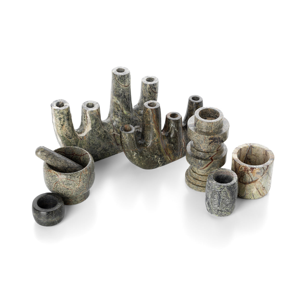 The Bidasar Marble Spice Grinder - Green – marble manual spice grinder in green – product view 3