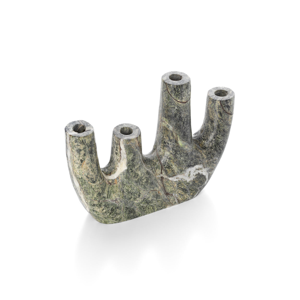 The Bidasar Marble Vase - Green - High – marble decorative vase in green – product view 4