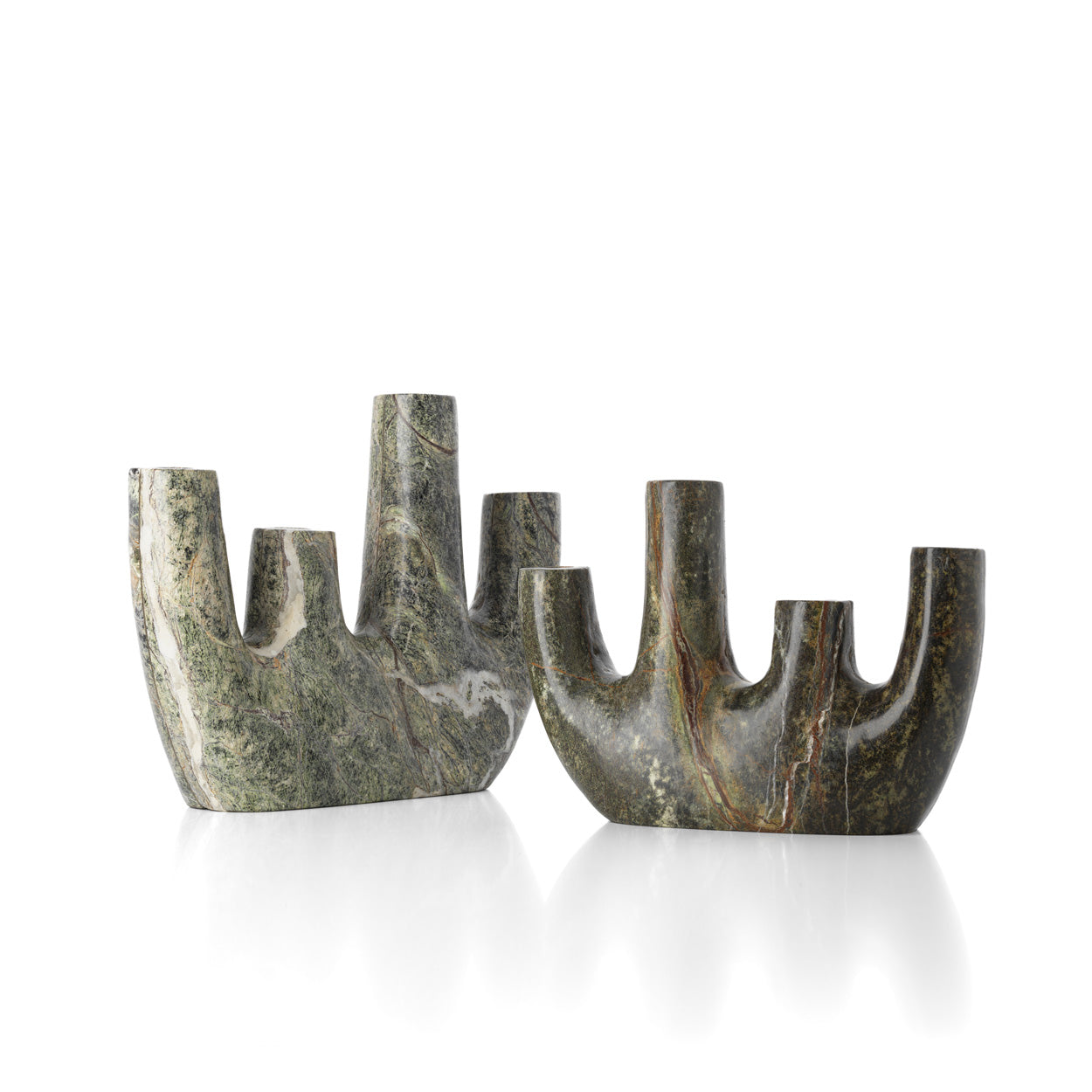The Bidasar Marble Vase - Green - Low – marble decorative vase in green – product view 5