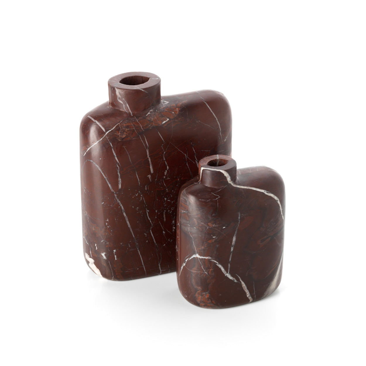 The Rosso Levanto Marble Vase - Wine Red - High – marble decorative vase in wine red – product view 4