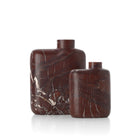 The Rosso Levanto Marble Vase - Wine Red - Low – marble decorative vase in wine red – product view 3