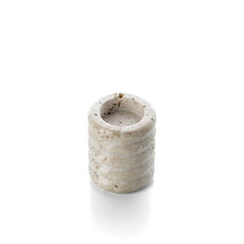 The Travertine Ripple T-Light Holder - Beige - S – travertine candle holder in beige – product view 2
