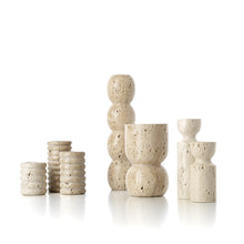 The Travertine Ripple T-Light Holder - Beige - S – travertine candle holder in beige – product view 5