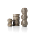 The Travertine Totem Taper Candle Holder - Grey - L – travertine candle holder in grey – product view 3