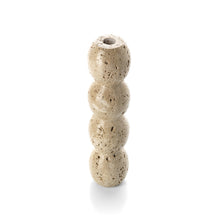The Travertine Totem Taper Candle Holder - Beige - L – travertine candle holder in beige – product view 2