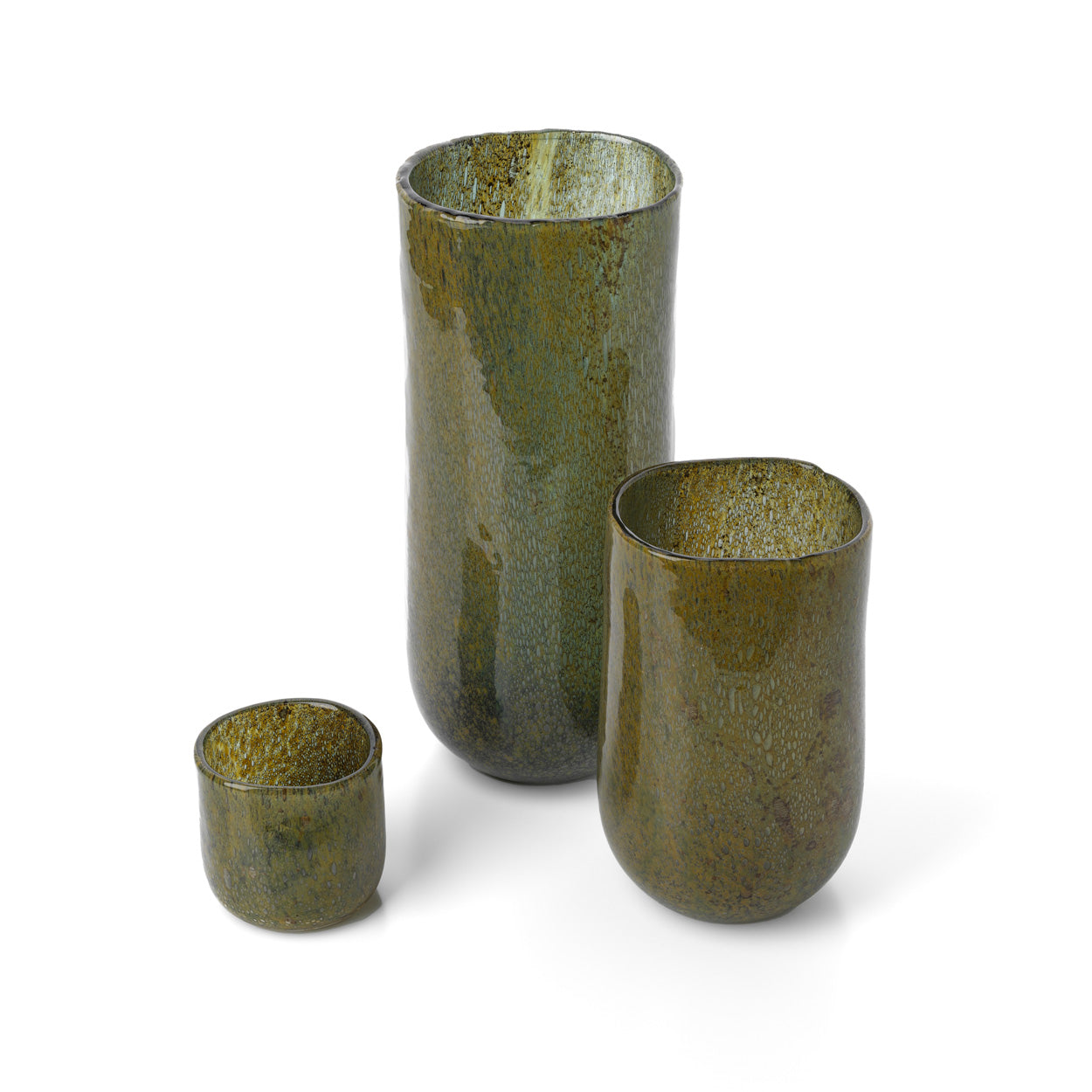 The Forest Vase - Green - High – glass decorative vase in green – product view 5