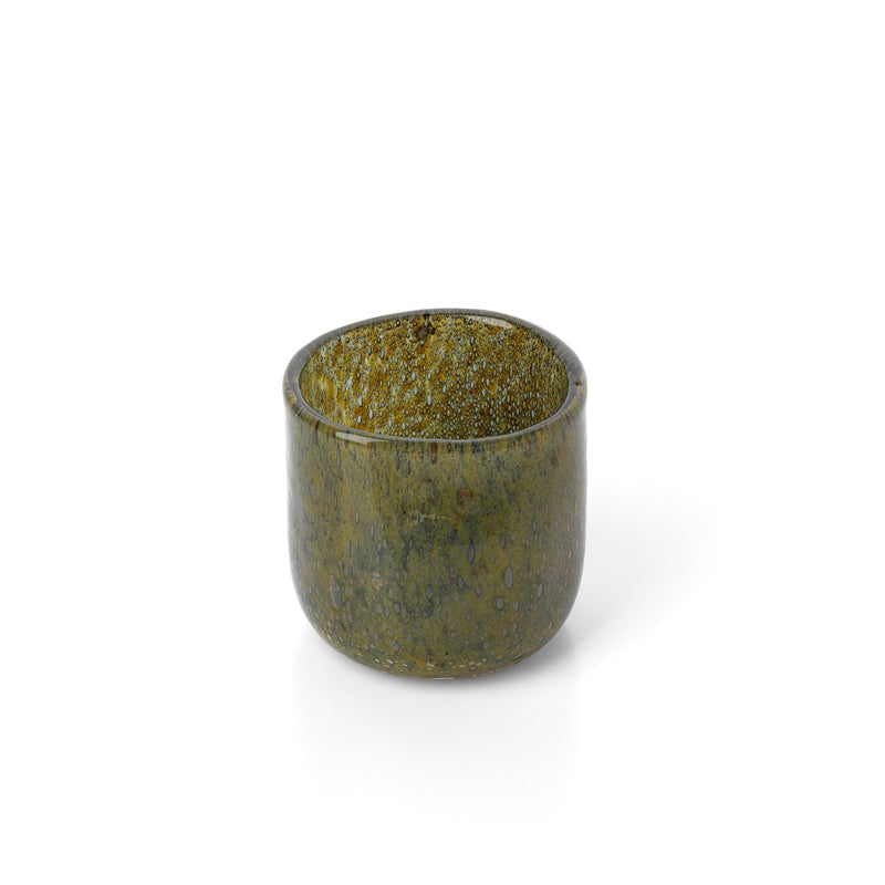 The Forest Candle Holder - Green – glass candle holder in green – product view 2